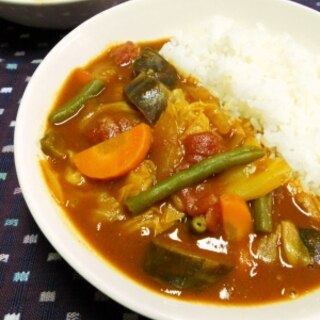 キャベツで野菜カレー